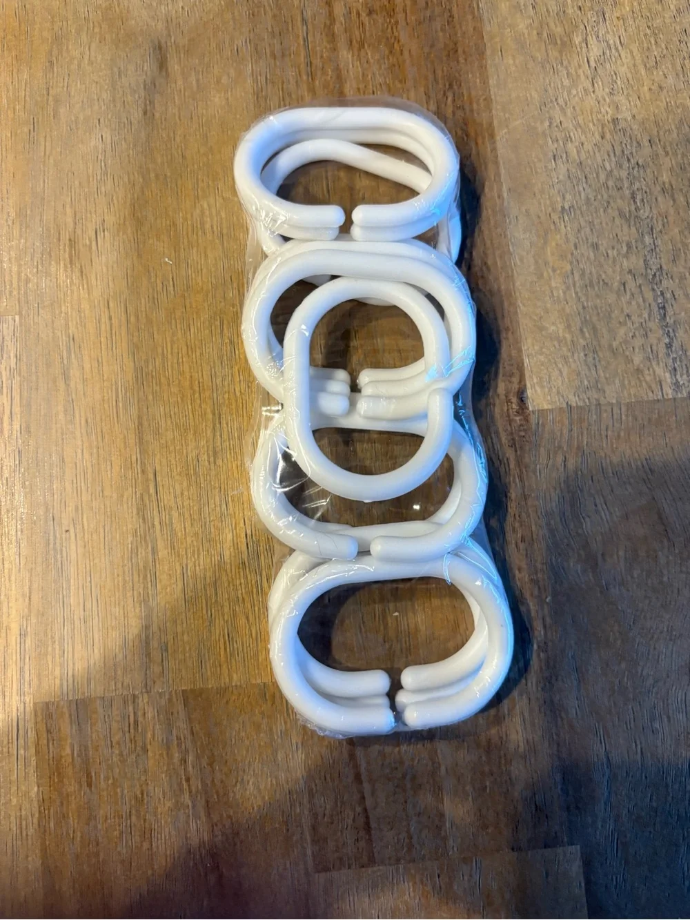 Universal White Plastic Shower Curtain Rings
